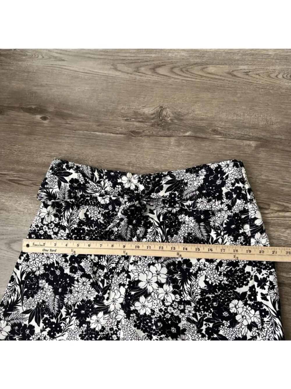 Ann Taylor Wide Leg Floral Pants Waist Tie Full Length Womens Large New